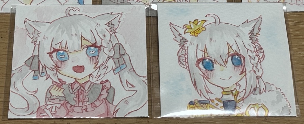 ミニイラスト(白上フブキとホワブリ)