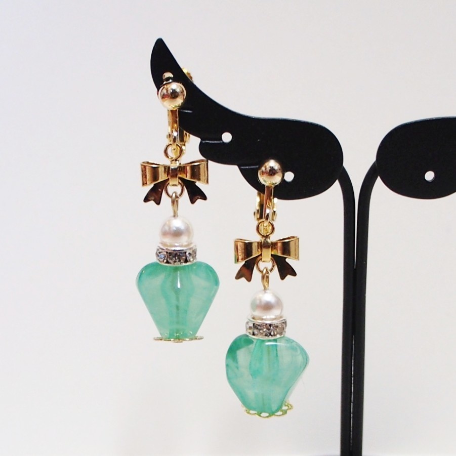 【オリジナル】マーブルビーズのピアス・イヤリング