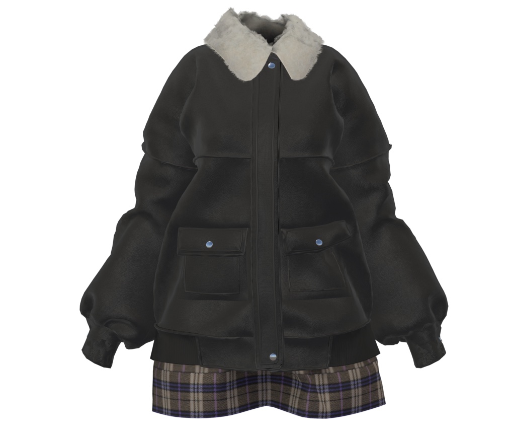 期間限定セール【12アバター対応】ファー付きレザージャケット