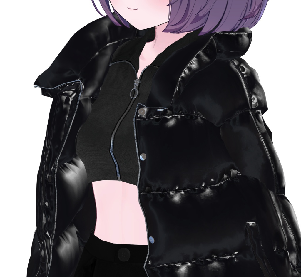 Midnight Gloss 【ダウンジャケット/ショートパンツ/ニーハイ/ローファー】地雷・ストリート