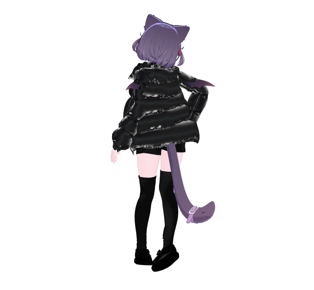 Midnight Gloss 【ダウンジャケット/ショートパンツ/ニーハイ/ローファー】地雷・ストリート