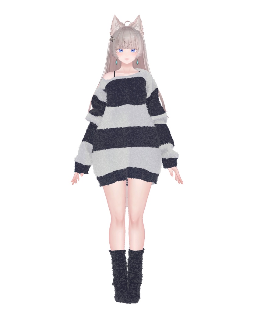 【19アバター対応】オーバーサイズふわもこパジャマ