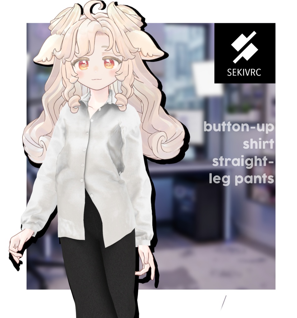 【期間限定セール】【19アバター対応】"DAILY STANDARD" ボタンアップシャツ & ストレートパンツ セットアップ