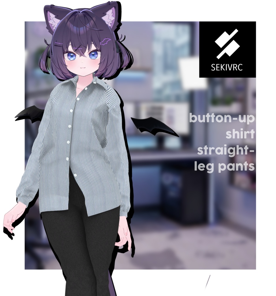 【期間限定セール】【19アバター対応】"DAILY STANDARD" ボタンアップシャツ & ストレートパンツ セットアップ