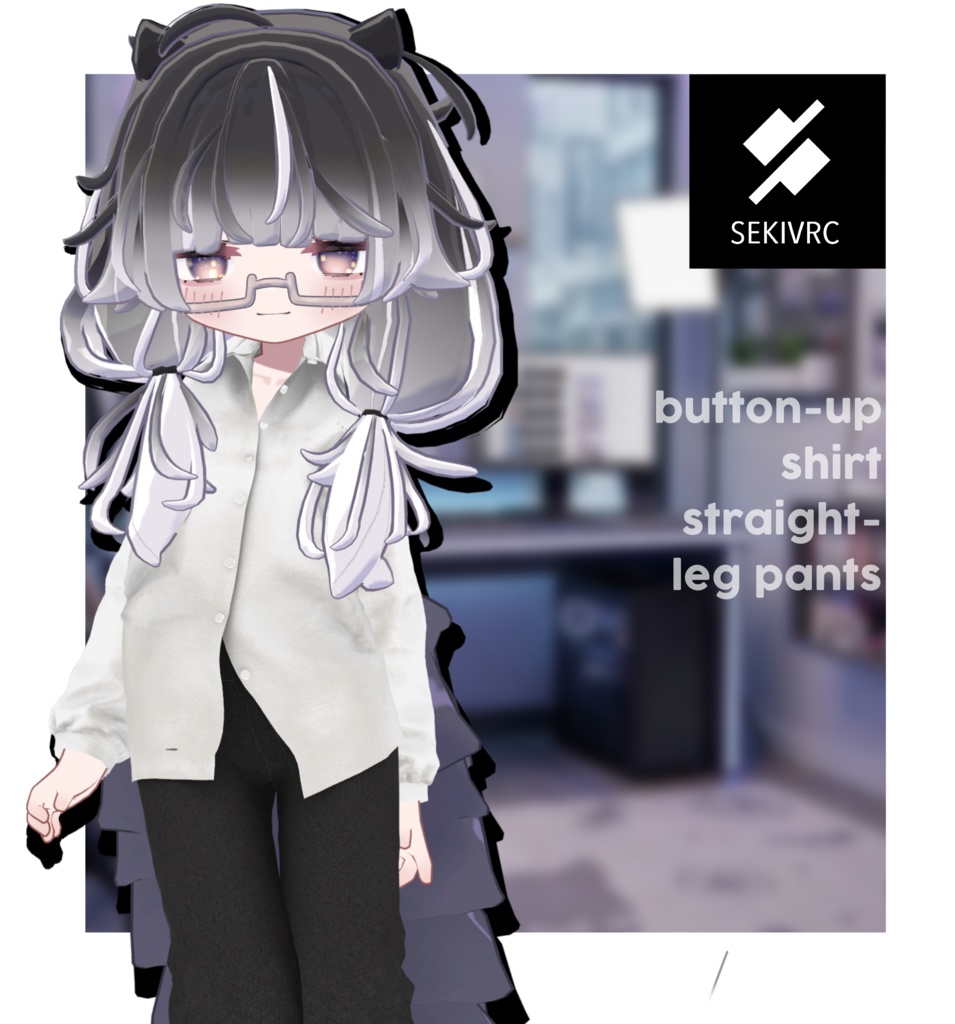 【期間限定セール】【19アバター対応】"DAILY STANDARD" ボタンアップシャツ & ストレートパンツ セットアップ