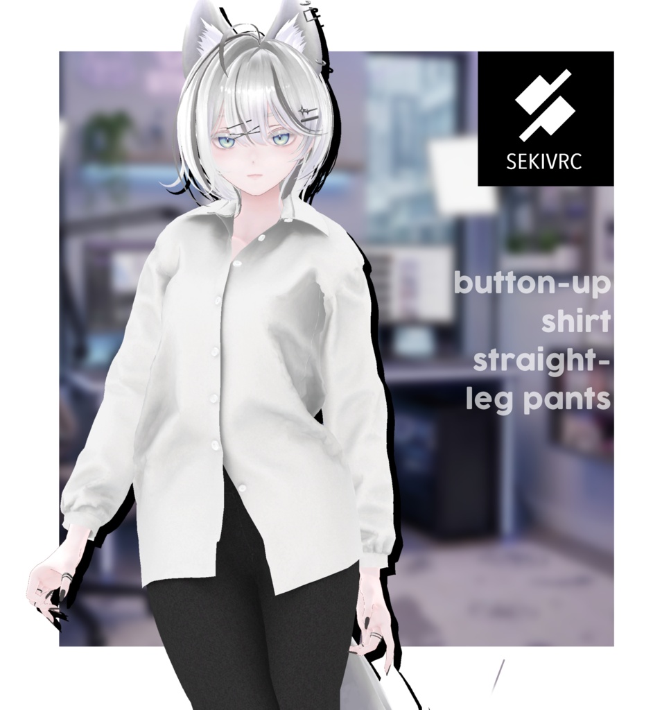 【28アバター対応】"DAILY STANDARD" ボタンアップシャツ & ストレートパンツ セットアップv2.0