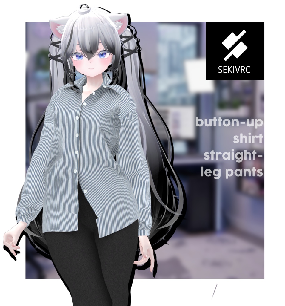 【期間限定セール】【19アバター対応】"DAILY STANDARD" ボタンアップシャツ & ストレートパンツ セットアップ