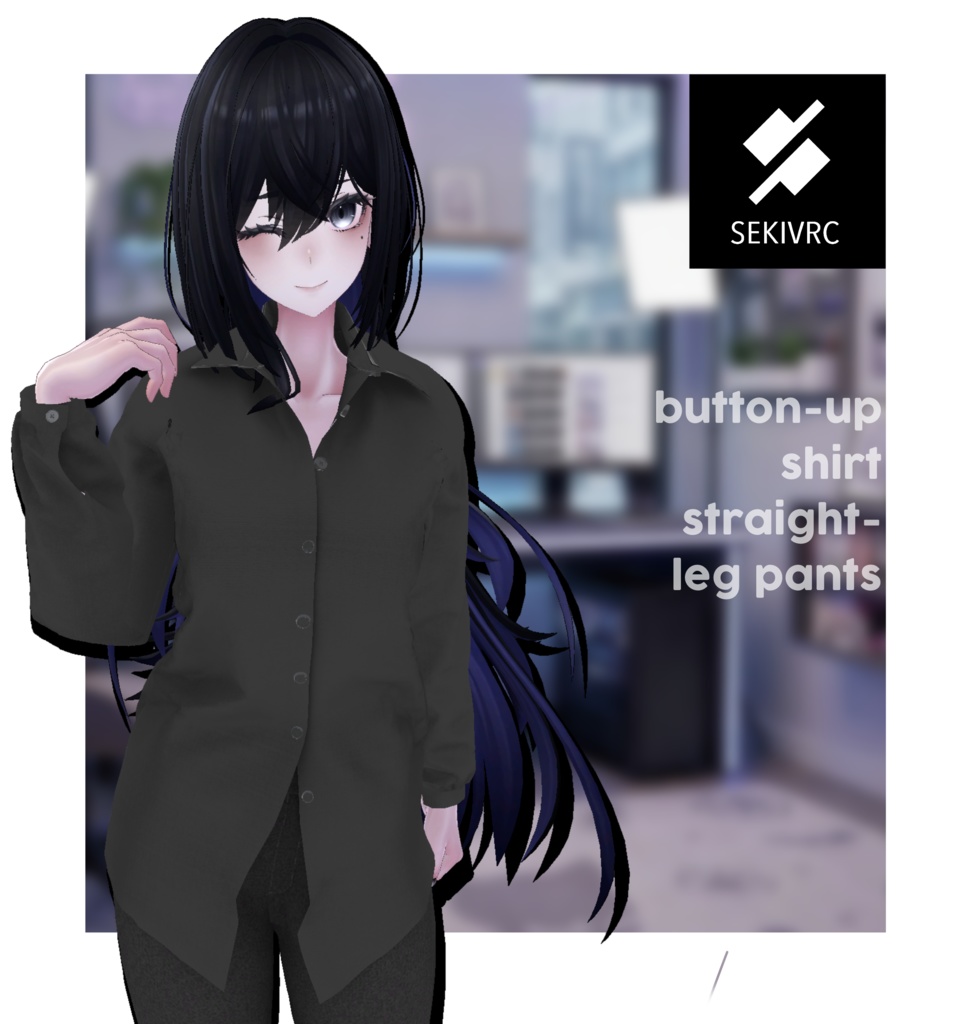 【期間限定セール】【19アバター対応】"DAILY STANDARD" ボタンアップシャツ & ストレートパンツ セットアップ