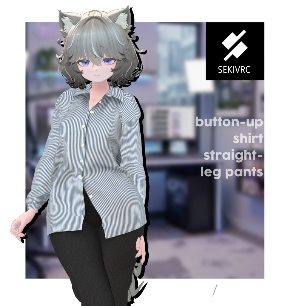 【29アバター対応】"DAILY STANDARD" ボタンアップシャツ & ストレートパンツ セットアップv2.0