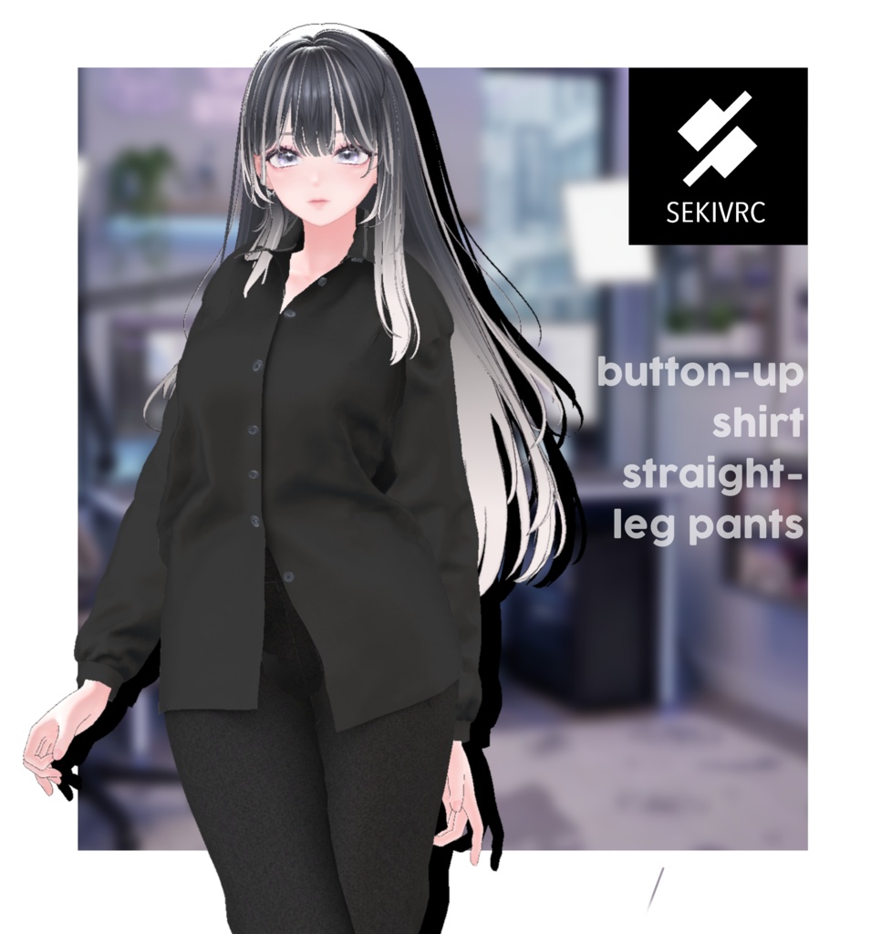 【26アバター対応】"DAILY STANDARD" ボタンアップシャツ & ストレートパンツ セットアップv2.0