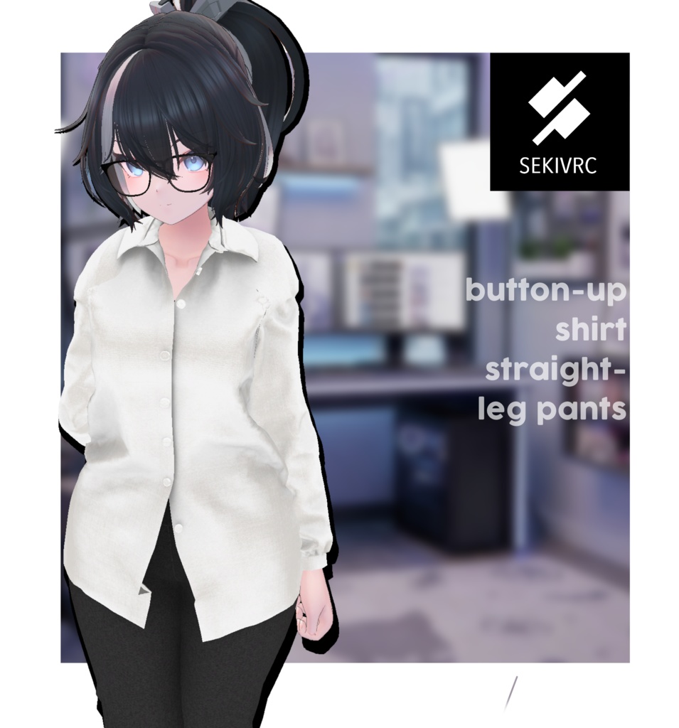 【期間限定セール】【19アバター対応】"DAILY STANDARD" ボタンアップシャツ & ストレートパンツ セットアップ