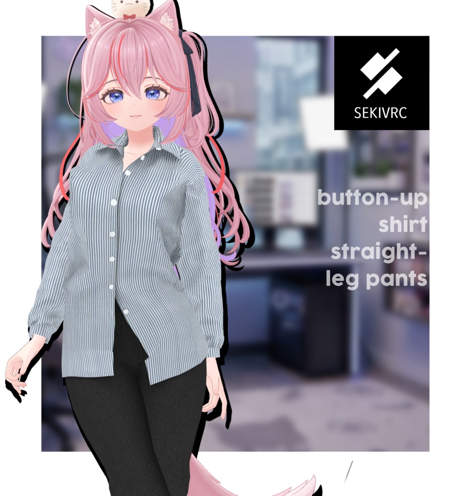 【期間限定セール】【19アバター対応】"DAILY STANDARD" ボタンアップシャツ & ストレートパンツ セットアップ