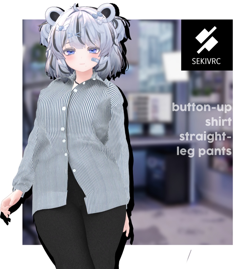 【期間限定セール】【19アバター対応】"DAILY STANDARD" ボタンアップシャツ & ストレートパンツ セットアップ