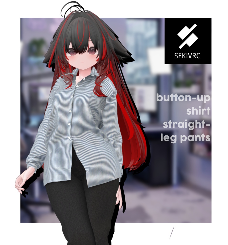 【32アバター対応】"DAILY STANDARD" ボタンアップシャツ & ストレートパンツ セットアップv2.0