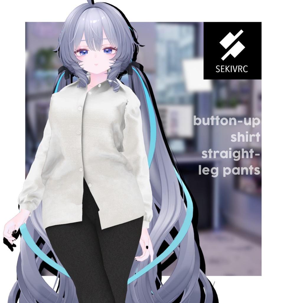 【期間限定セール】【19アバター対応】"DAILY STANDARD" ボタンアップシャツ & ストレートパンツ セットアップ