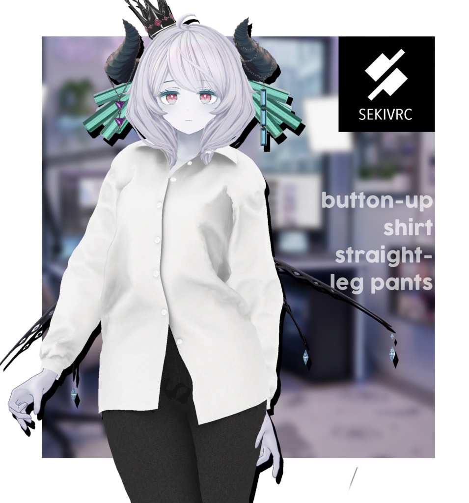【28アバター対応】"DAILY STANDARD" ボタンアップシャツ & ストレートパンツ セットアップv2.0