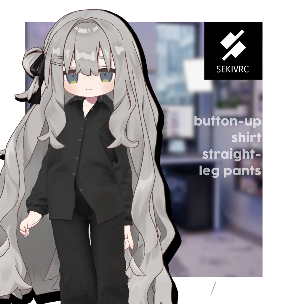 【24アバター対応】"DAILY STANDARD" ボタンアップシャツ & ストレートパンツ セットアップv2.0