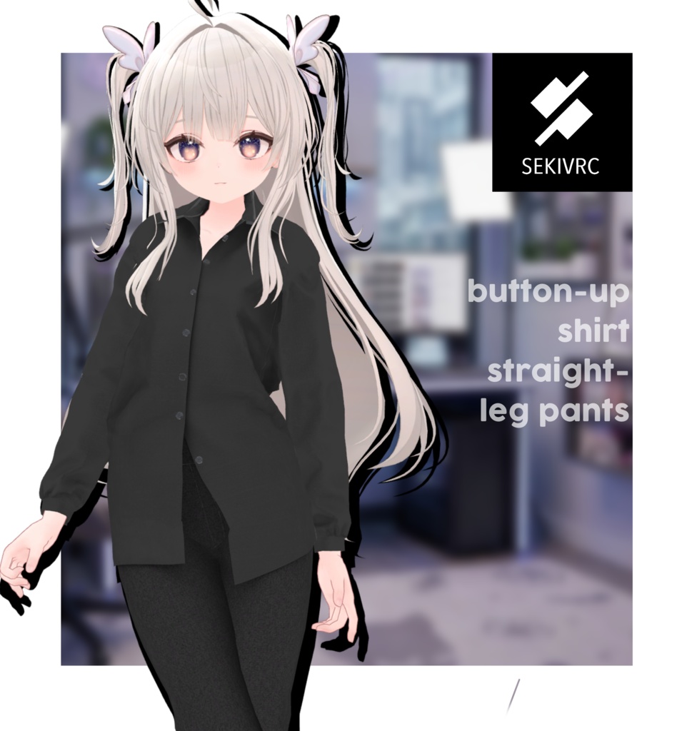 【期間限定セール】【19アバター対応】"DAILY STANDARD" ボタンアップシャツ & ストレートパンツ セットアップ