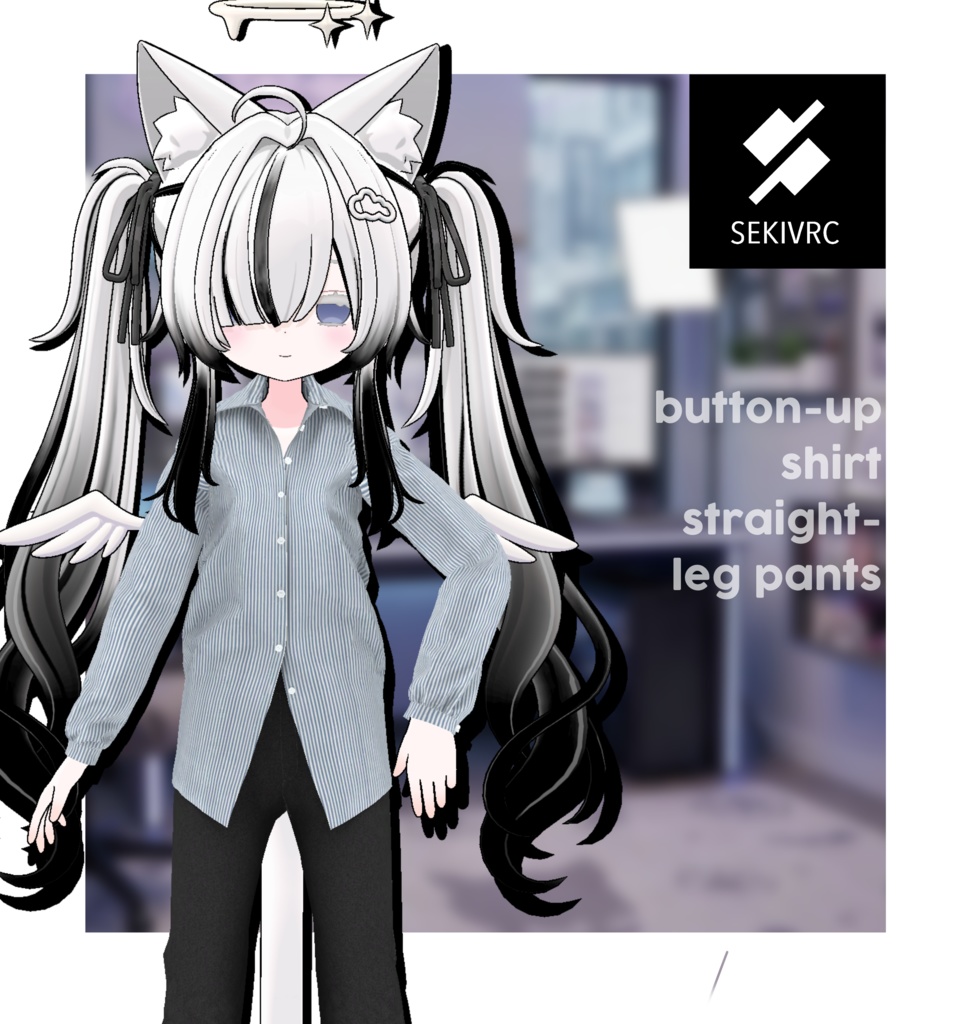 【期間限定セール】【19アバター対応】"DAILY STANDARD" ボタンアップシャツ & ストレートパンツ セットアップ