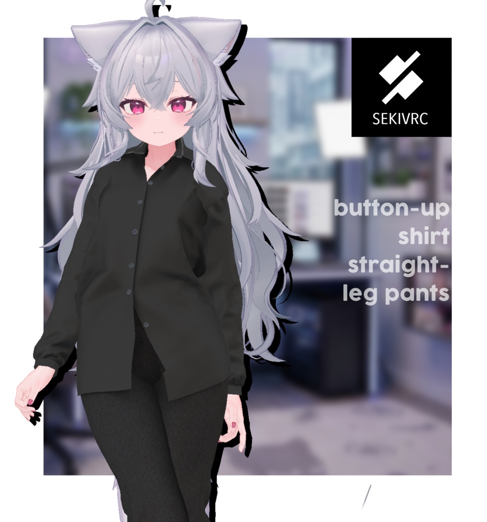 【22アバター対応】"DAILY STANDARD" ボタンアップシャツ & ストレートパンツ セットアップv2.0