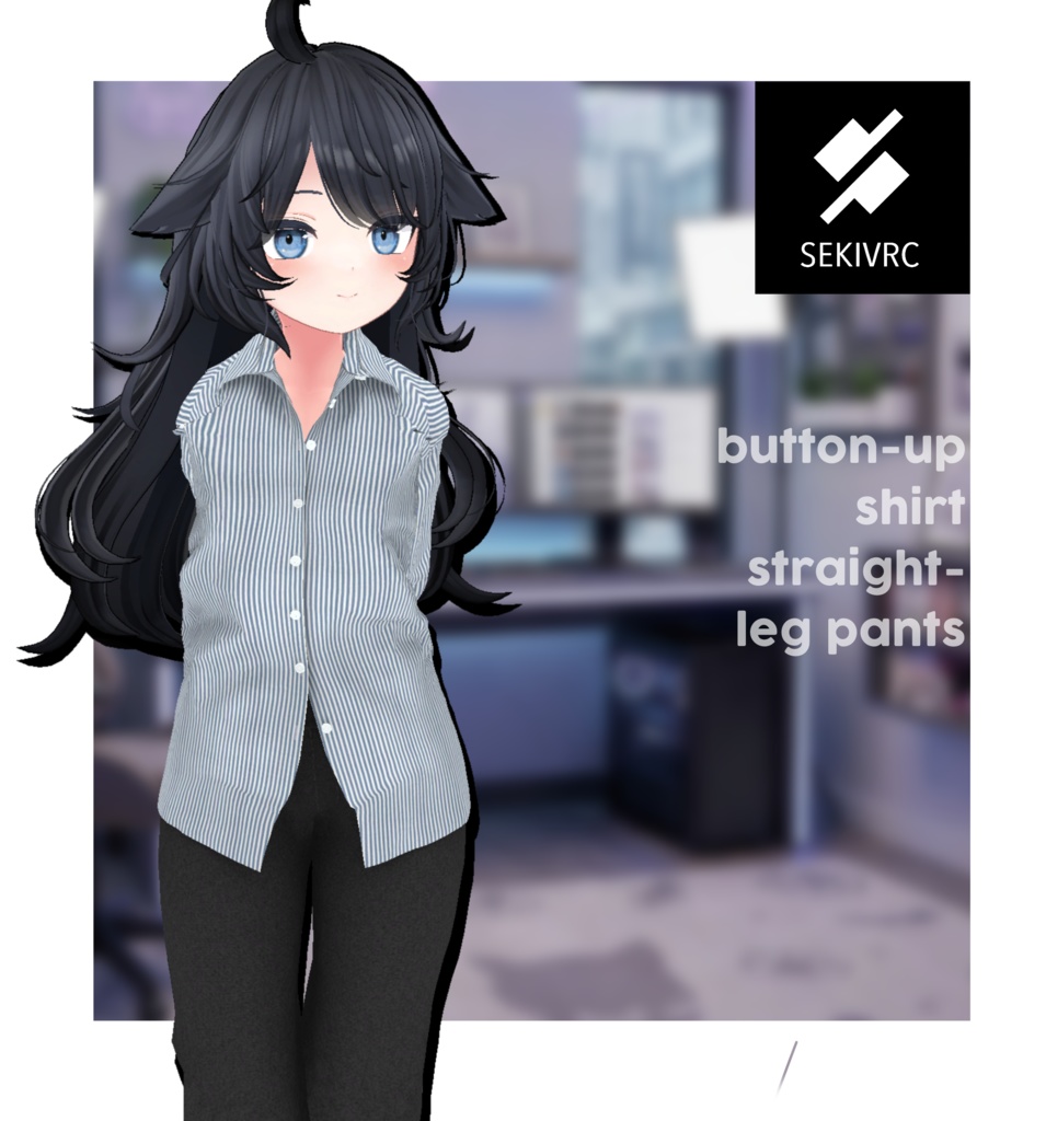 【期間限定セール】【19アバター対応】"DAILY STANDARD" ボタンアップシャツ & ストレートパンツ セットアップ