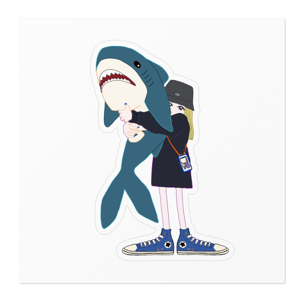 バケハ女子とサメ(大きいサイズ)