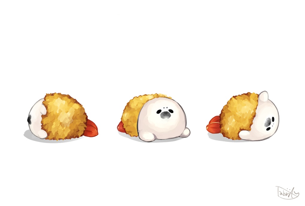 ゴマフライあざらしのパーカー【3匹柄】