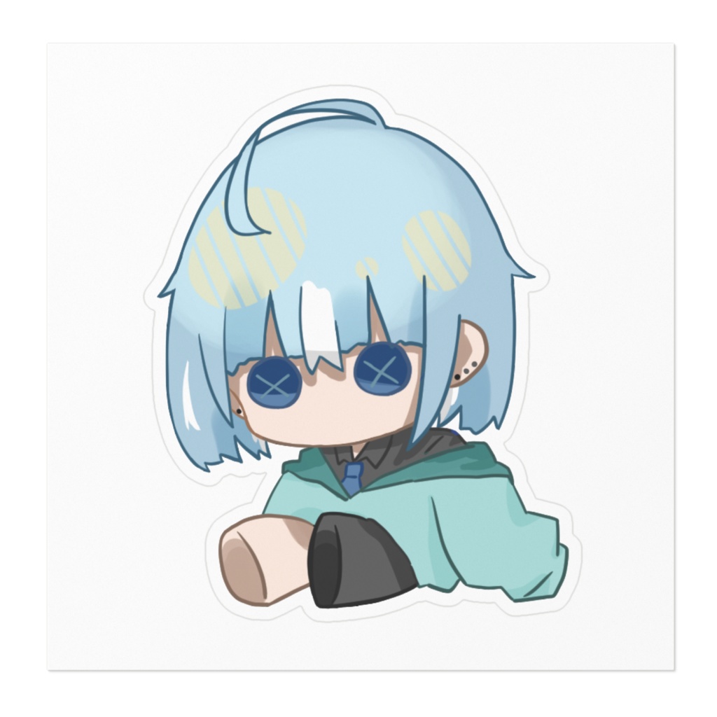 人形さんやー坊ステッカー 100×100mm