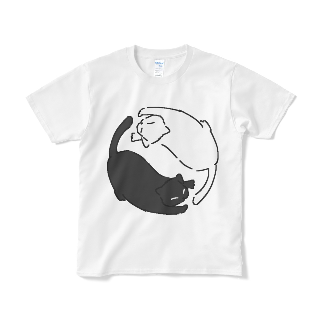 陰陽ニャン極図Tシャツ