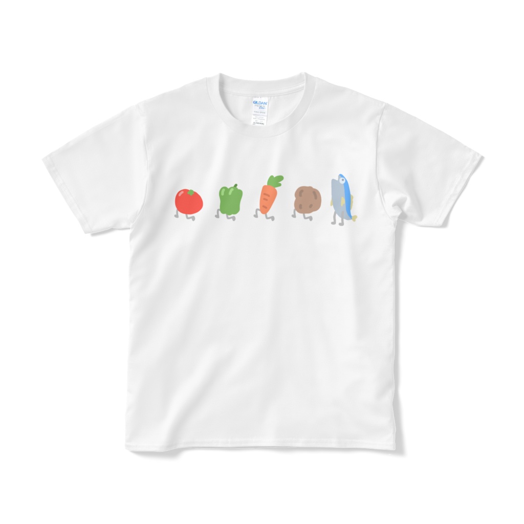 歩く野菜、歩かない魚Tシャツ