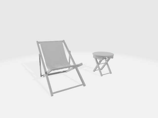 折りたたみビーチチェア（3D素材、FBX）
