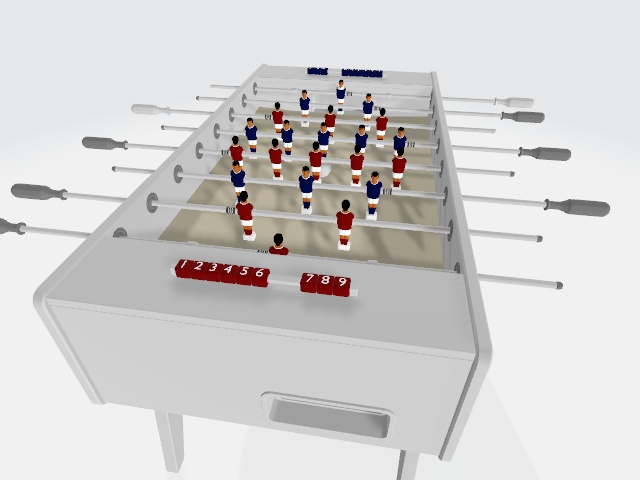 テーブルサッカー（3D素材、FBX）