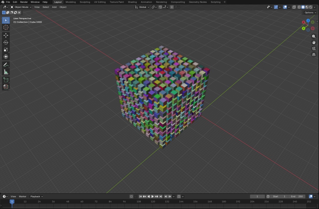 カラ正方体（３D素材、blend）
