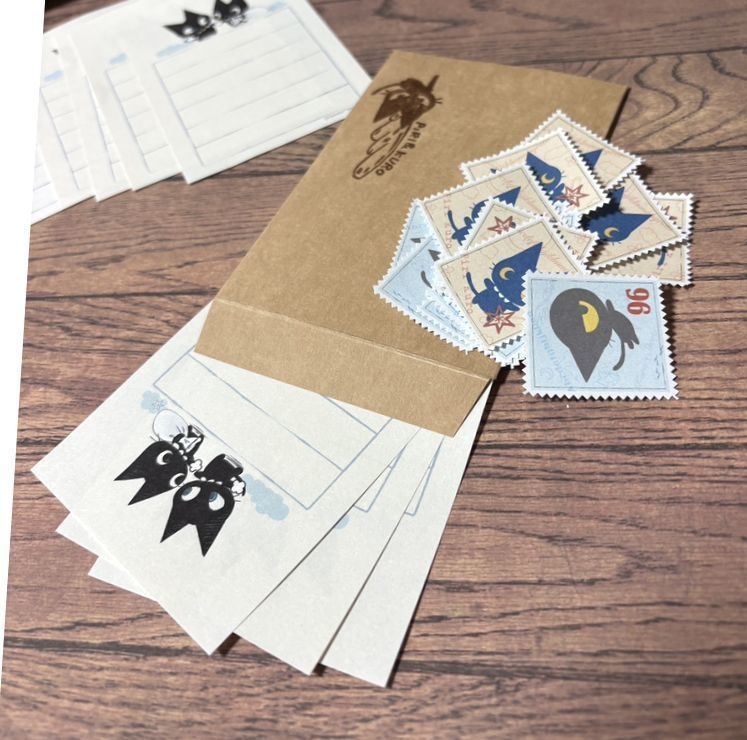 雲ひろいピリ＆ニジューのミニびんせんセット