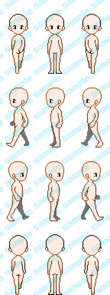 歩行グラフィック素体素材 MV・MZ向け