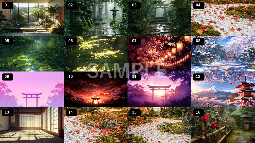 【背景素材16枚】和風情景｜神社・桜・紅葉・和室