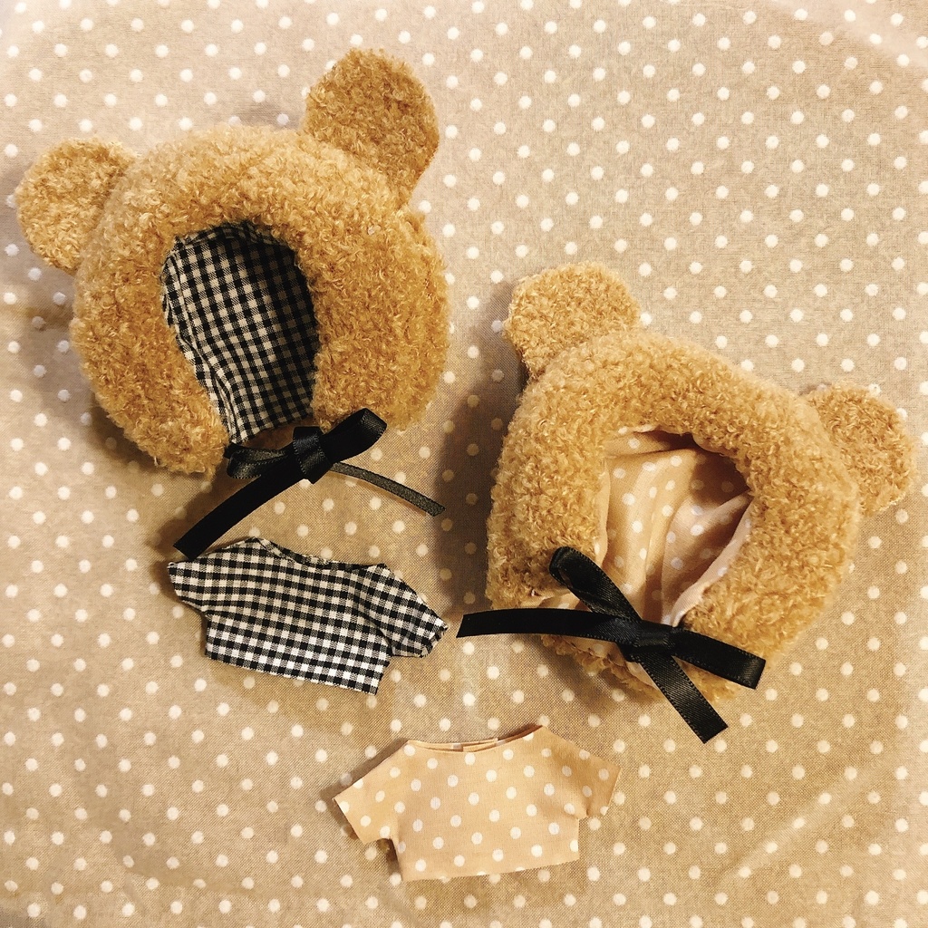 10cmぬい用 Newくまみみ帽子とおそろいシャツ Miishop Booth