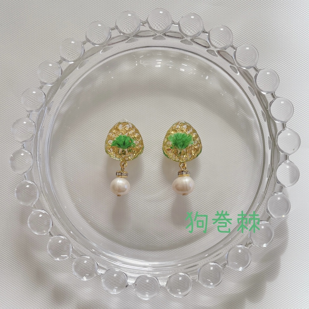 呪術廻戦 かすみ草&キラキラジュエリー モチーフピアス・イヤリング 〔A〕