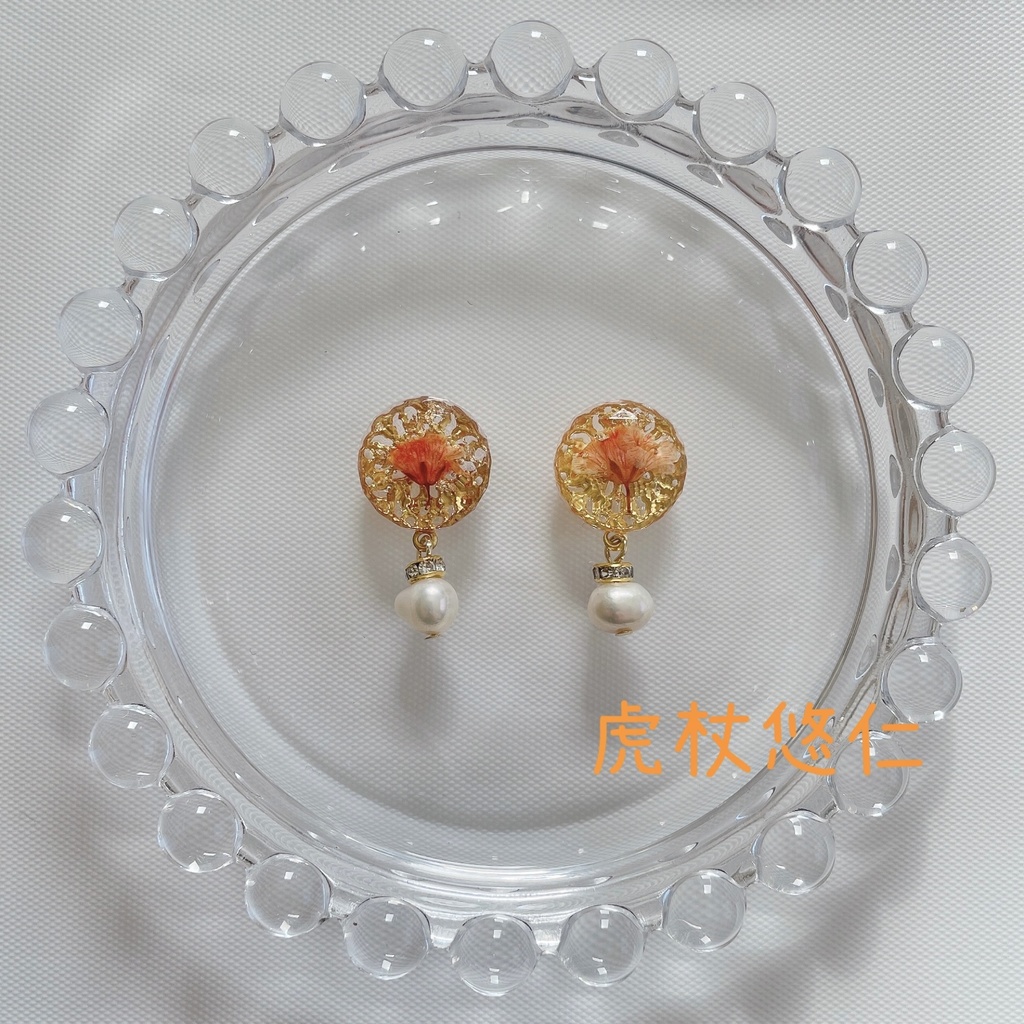 呪術廻戦 かすみ草&キラキラジュエリー モチーフピアス・イヤリング 〔A〕