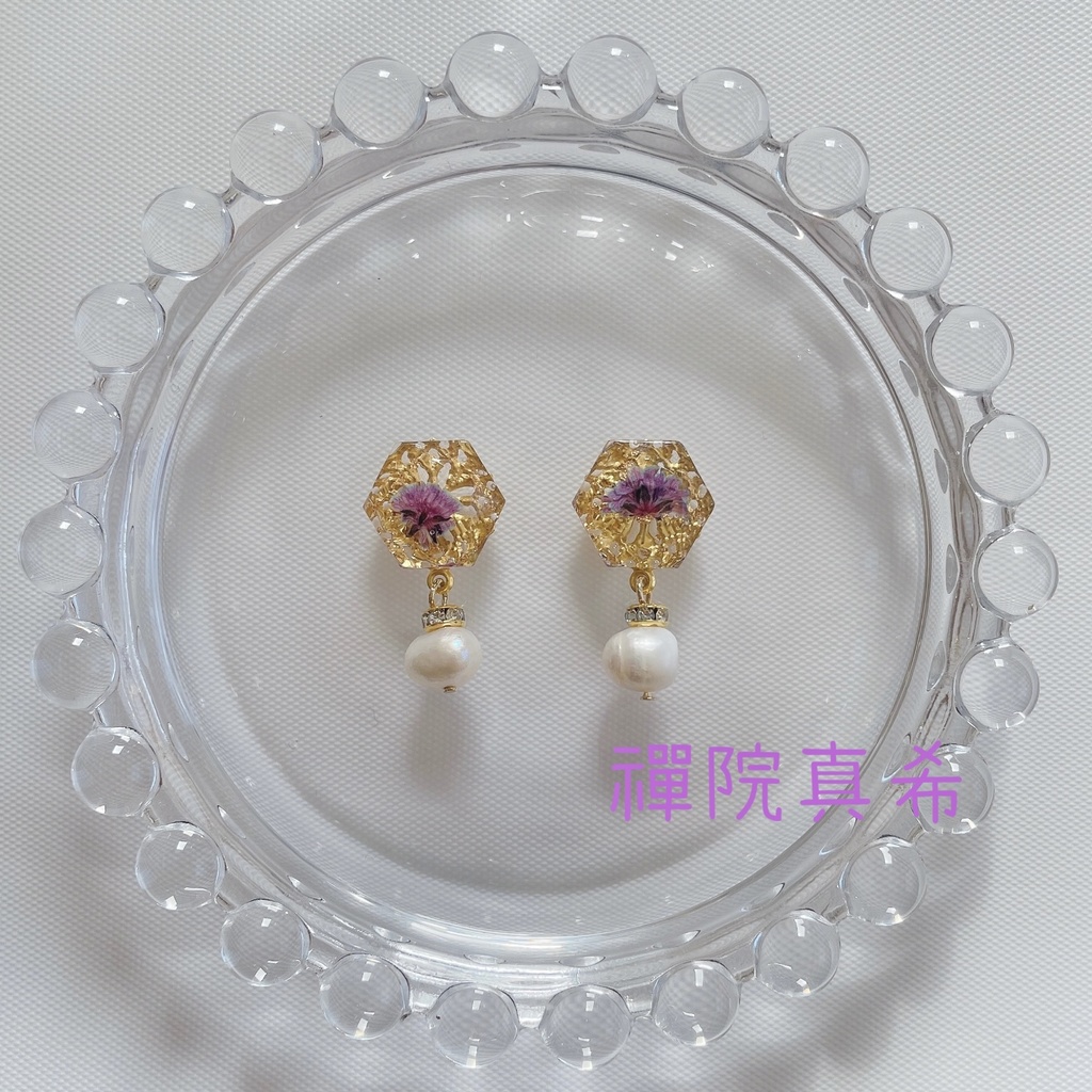 呪術廻戦 かすみ草&キラキラジュエリー モチーフピアス・イヤリング 〔A〕