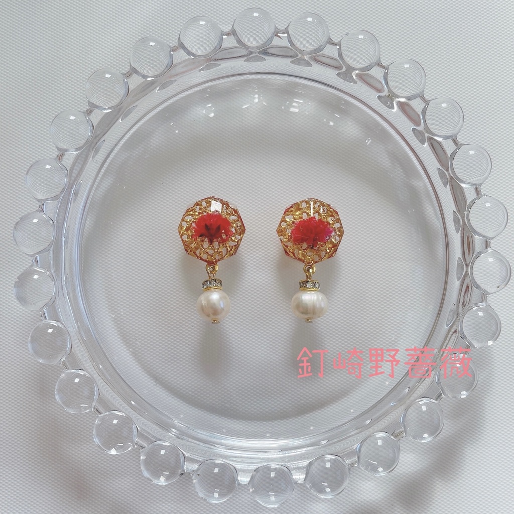 呪術廻戦 かすみ草&キラキラジュエリー モチーフピアス・イヤリング 〔A〕