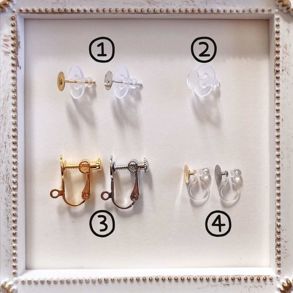 呪術廻戦 かすみ草&キラキラジュエリー モチーフピアス・イヤリング 〔B〕