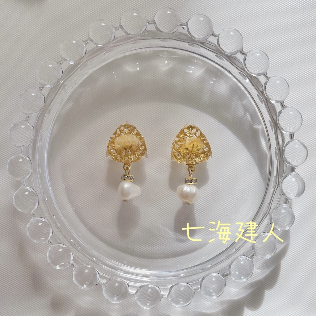 呪術廻戦 かすみ草&キラキラジュエリー モチーフピアス・イヤリング 〔B〕