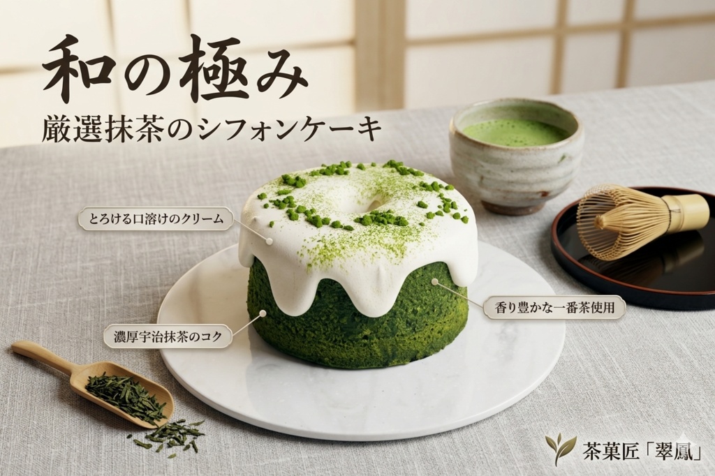 灯翠シフォン - Lantern Matcha Chiffon