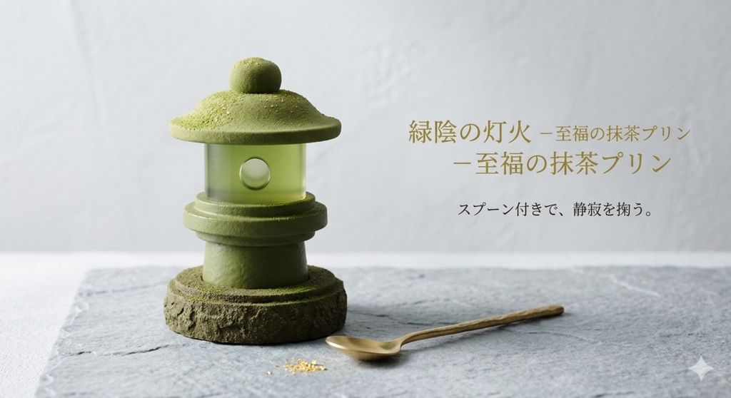 灯籠抹茶プリン - Lantern Matcha Pudding