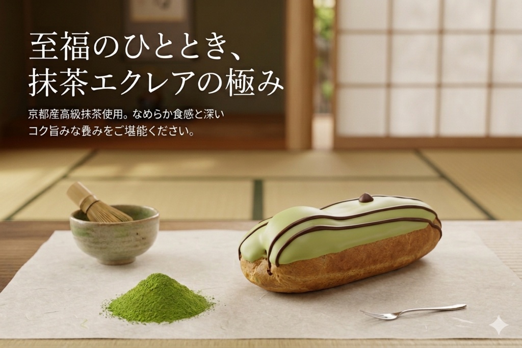 竹翠エクレア - Bamboo Matcha Eclair