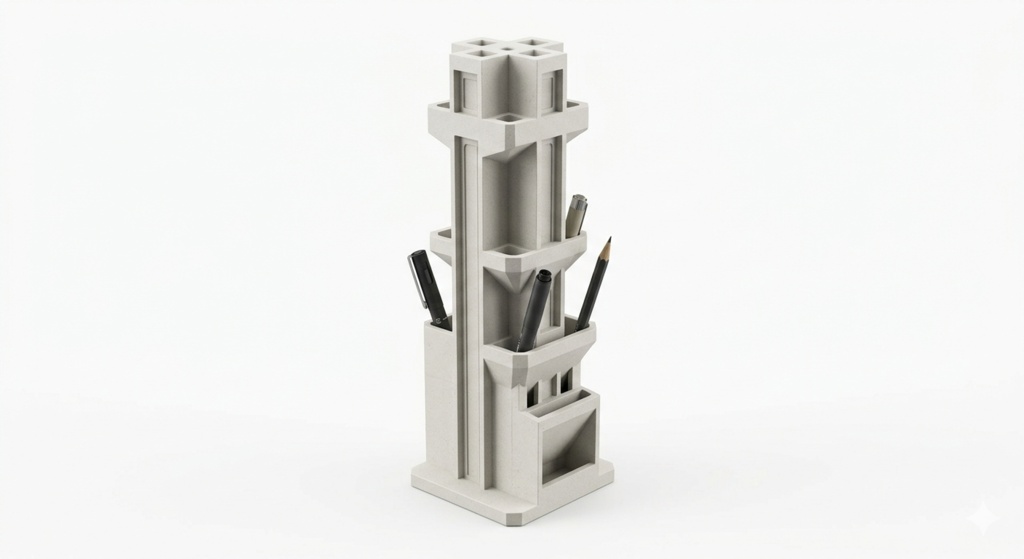近未来建築モチーフ ペンスタンド - EcoTower PenHolder
