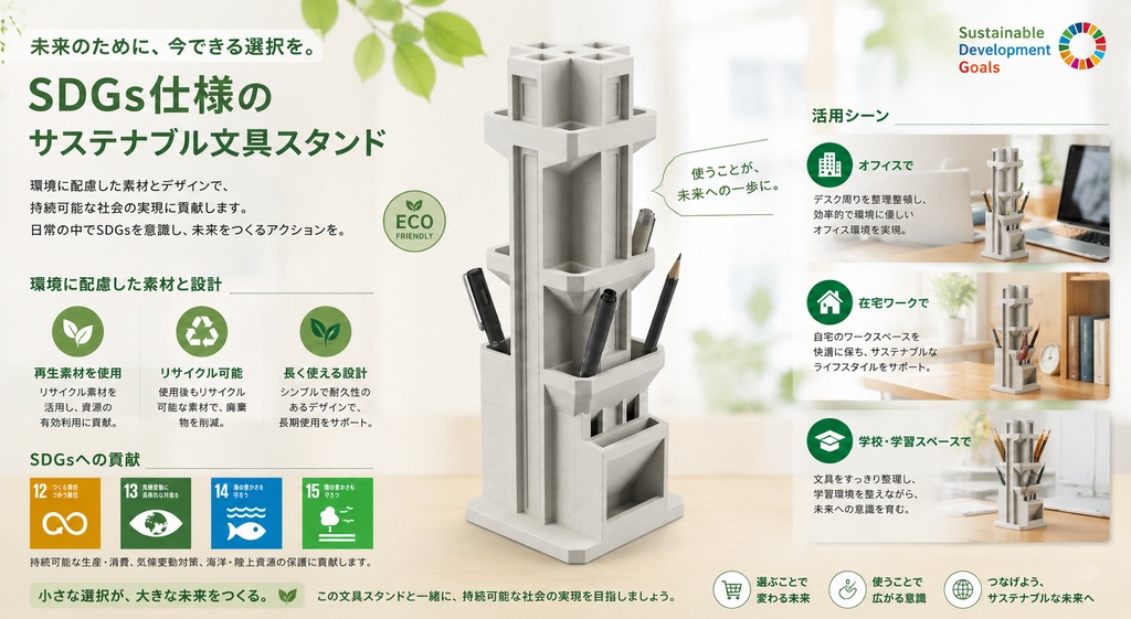 近未来建築モチーフ ペンスタンド - EcoTower PenHolder