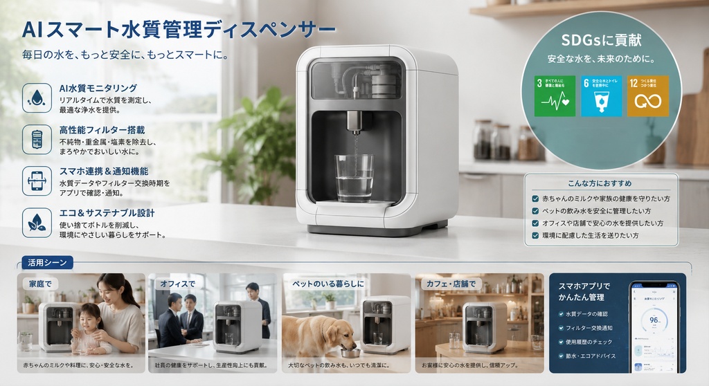 AIスマート水質管理ディスペンサー - AI Smart Water Purification Dispenser