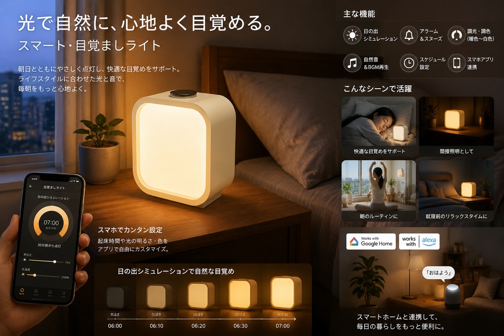 スマート目覚ましライト - Smart Wake Up Light